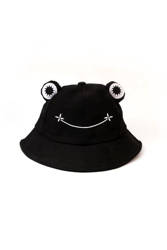Boys Kids Sun Hats Cartoon Print Sun Hat Adjustable With Wide Brim Bucket Hats For Kids Toddler Beach Fishing Hat,Black,One Size
