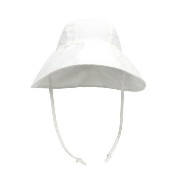 Huowey Boys Kids Sun Hats Swim Beach Pool Hat Kids Upf 50+ Wide Brim Chin Strap Summer Play Adjustable Outdoor Bucket Hats,White,2-7 Years