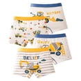 thumbnail image 1 of Huowey Boys Kids Underwear 4 Pack Multipack Various Cute Patterns Undrepants Cotton Boxer Briefs Soft Underwear,Yellow,8-10 Years, 1 of 3