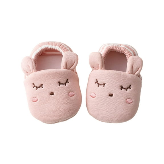 Huowey Boys Slippers House Shoes Cute Cartoon Printing Slipper For Home Indoor Winter Bedroom Non Slip Soft Warm Casual Sneakers,Pink,12-24 Months
