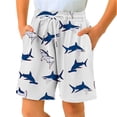 thumbnail image 1 of Huowey Boys Swim Trunks Lightweight Cartoon Print Boxer Brief Liner Upf 50 Sun Drawstring Elastic Waistband Stretch Athletic Swimwear Beach Pool Outdoor Bathing Suit Shorts,White,11-12 Years, 1 of 3