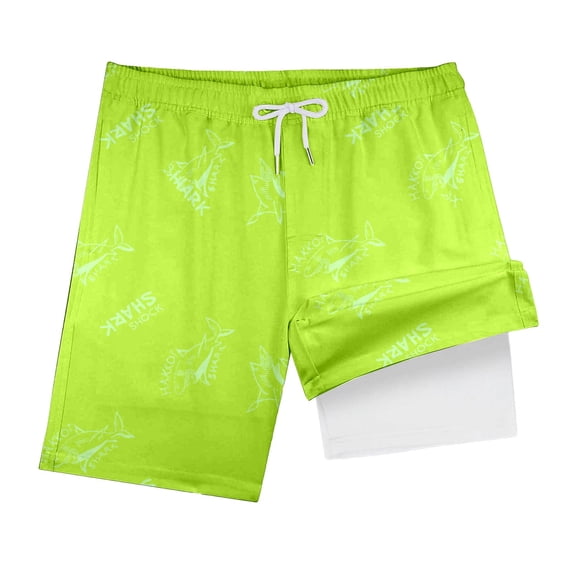 Huowey Boys Swim Trunks Lightweight Gradient Color Boxer Brief Liner Upf 50 Sun Drawstring Elastic Waistband Stretch Athletic Swimwear Beach Pool Outdoor Bathing Suit Shorts,Light Green,10-12 Years