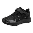 thumbnail image 1 of Huowey Boys Toddler Sneakers Spring Summer Solid Color Mesh Lightweight Breathable Fashion Pull On Knitted Stretch Casual Shoes Non- Outdoor Sports Shoes Lightweight Footwear Dailywear,Black,3, 1 of 7