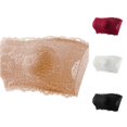 thumbnail image 1 of Huowey Bras For Women No Underwire Solid Color Scalloped Floral Lace Strapless Bandeau Bra Wireless Padded Anti Tube Top Off Shoulder Brassiere,Beige, 1 of 4