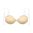 thumbnail image 1 of Huowey Bras For Women No Underwire Solid Color Strapless Front Clasp Push Up Bra Detachable Adjustable Clear Transparent Thin Shoulder Straps Smooth Seamless Low Cut Brassiere,Beige, 1 of 4