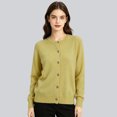 thumbnail image 1 of Huowey Cardigan Sweaters For Women Knit Button Up Cardigans Long Sleeve Crew Neck Trendy Fall Winter Outerwear,Yellow,L, 1 of 3