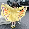 thumbnail image 1 of Huowey Child Girls Dresses Long Sleeve Fairy Sundress Girls Butterfly Wings Dress Summer Skirt, Yellow, 2-3 Years, 1 of 8