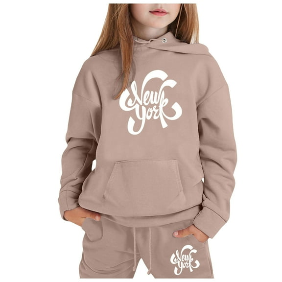 Huowey Children CuHK Children Long Sleeve City Place Name Hoodie Top Hoodie Pants Set