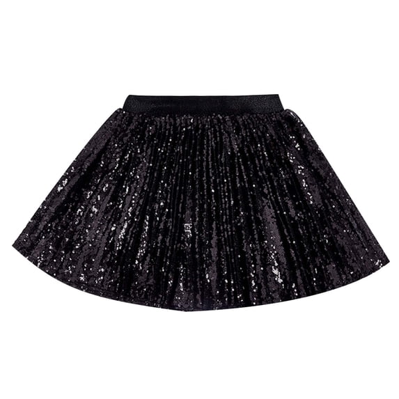 Huowey Children Dresses Girls Sequin Skirt Sparkle Mini High Waist Party Tutu Skirts For Girls Clothes,Black,9-10 Years