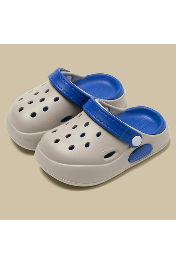 Children'S Toddler Boys Clogs Garden Shoes Thick Sole Summer Breathable Hollow Out Beach Pool Sandals Cute Indoor Outdoor Slippers Soft Cozy Sneakers Barefoot Shoes,Grey,12-15 Months