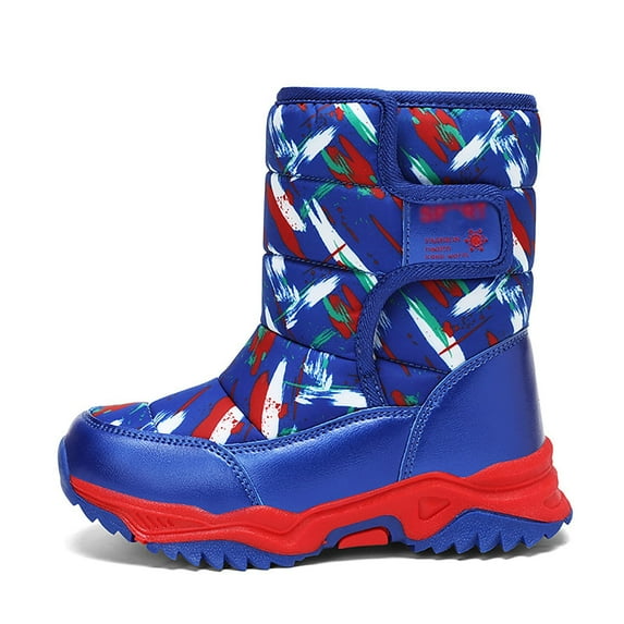 Huowey Children Shoes Fashionable Thick Soled Boots Winter Velvet Warm Snow Boots