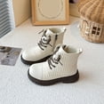 thumbnail image 1 of Huowey Children Shoes Heel Ankle Boots Comfortable Soft Sole Casual Anti-Slip Boots Lace Up Classic Footwear,White,9.5-10T, 1 of 6