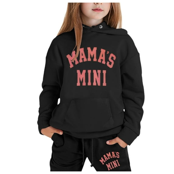 Huowey Children's Fashion Casual Printed Long Sleeved Hooded Top Hoodie Pants Suit