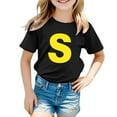 thumbnail image 1 of Huowey Children's Fashion Letter Printed T Shirt Casual and Comfortable Top for Boys and Girls, 1 of 4