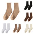 thumbnail image 1 of Huowey Crew Socks For Women Solid Color Casual Socks Breathable Stretchy Cozy Daily Wear Socks,Khaki, 1 of 4
