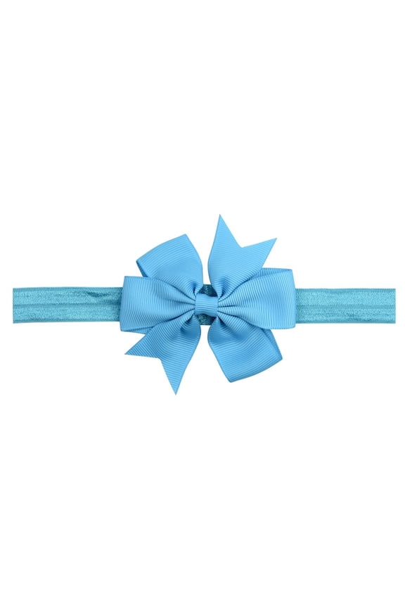 Extra Soft Ribbon Bow Headbands For Babies And Kids Stretchy Elastic Hair For Girls,Sky Blue,One Size