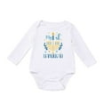 thumbnail image 1 of Huowey Fall Outfits For Girls Romper First Letter Print Ruffled Sleeve Bodysuit Hanukkah Holiday Soft Cozy Relaxed Dailywear Fall Winter Clothing For Girls,Blue,9-12 Months, 1 of 4