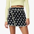 thumbnail image 1 of Huowey Fashionable Women'S Mini Skorts Side High Waist Floral Print Relaxed Bodycon Flowy Short Skirts With Belt Stylish A-Line Athletic Tennis Streetwear,Black,M, 1 of 6