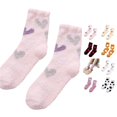 thumbnail image 1 of Huowey Fuzzy Crew Socks For Women Thick Floor Casual Socks Ruffles Polka Dot Pattern Soft Fall Winter Warm Lounging Home Socks, 1 of 4