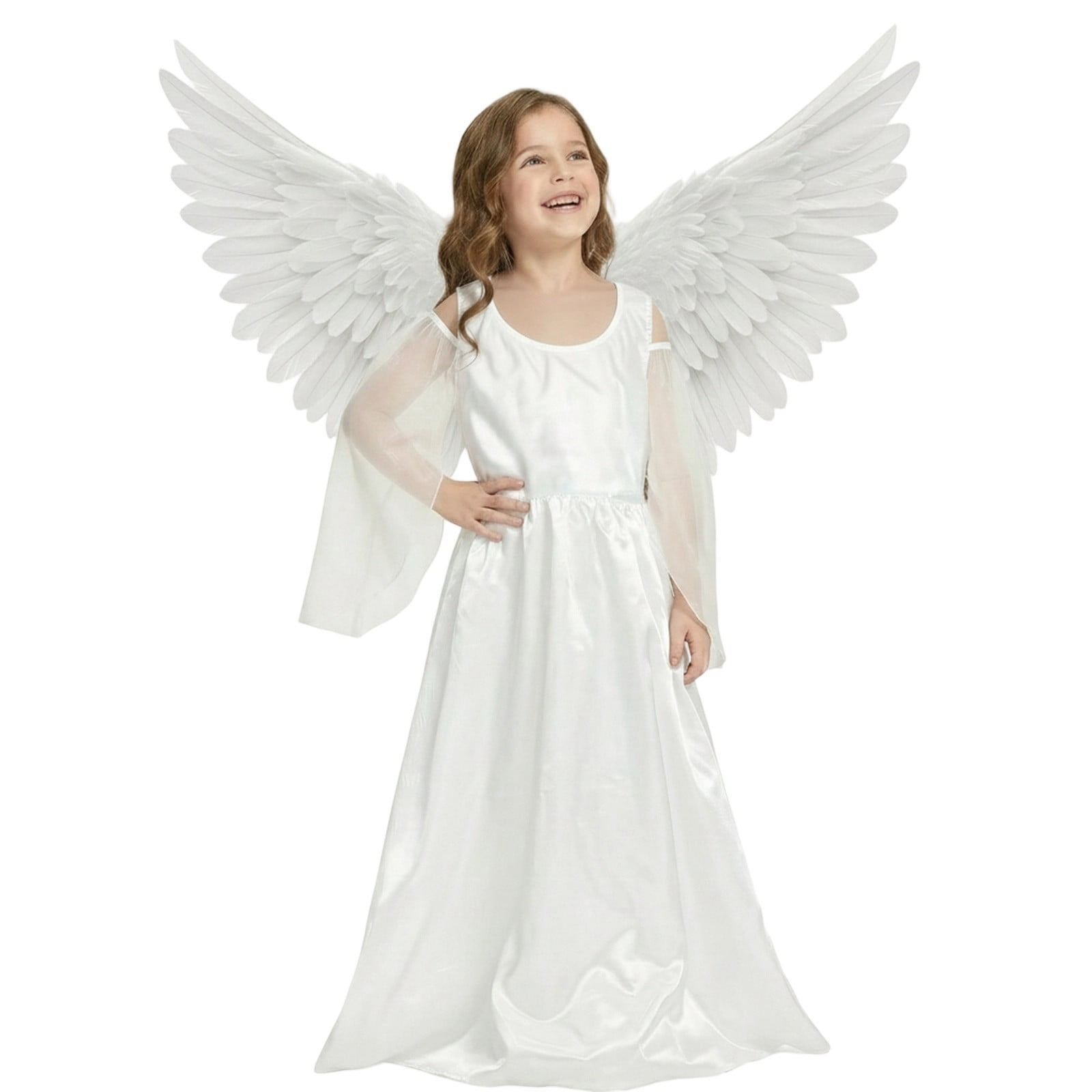 Huowey Girls Angel Dress Up Set Stain Skill High Waist Mesh Long Sleeve — free download