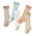 thumbnail image 1 of Huowey Girls Baby Socks 5 Pairs Breathable Mesh Knee-High Socks Soft Comfortable For Summer Socks,Multicolour,1-2 Years, 1 of 2