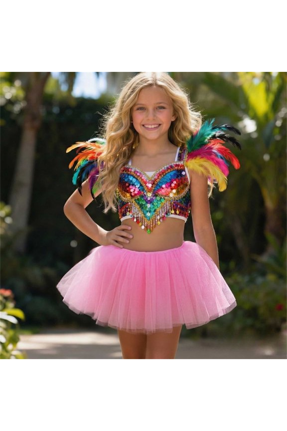 Girls Ballet Dance Skirt Soft Elastic Waist Tutu Skirts Solid Color Ruffled Stage Performance Shows Dancewear,Pink,9-11 Years