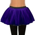 thumbnail image 1 of Huowey Girls Ballet Dance Skirt Tutu Skirt Solid Color Elastic Waist Three Lined Tiered Ruffled Mini Skirts Summer Fashionable Cozy Party Birthday Princess Tulle Skirt Dailywear,Dark Purple,One Size, 1 of 4