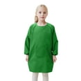 thumbnail image 1 of Huowey Girls Boys Apron Long Sleeve Solid Color Front Pocket Jacket For Children Artist Painting Aprons Mid-Lengh Smocks,Green,4-8 Years, 1 of 8