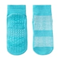 thumbnail image 1 of Huowey Girls Cozy Socks Soft Breathable Cartoon Print Solid Color Slipper Socks Grips Anti Skid Comfortable First Walking Ankle Socks Comfy Anti- Crew Socks,Light Blue,5-8 Years, 1 of 3