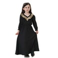 thumbnail image 1 of Huowey Girls Elegant Dresses Long Sleeve V-Neck Maxi Dress For Teen Girls High Waist Casual Party Wear Comfortable Dailywear,Black,10-11 Years, 1 of 7