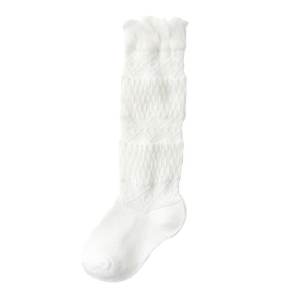 Huowey Girls Funny Socks Mesh Thin Style Over The Knee Stocking Lace Hollow Out Knee-High Long Socks Breathable Soft Solid Color Comfy Stylish Dress Socks,White,0 -6 Months