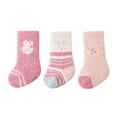 thumbnail image 1 of Huowey Girls Funny Socks Winter Thickened Warm Fuzzy Socks First Walking Shoes Floor Ankle Socks 3D Lovely Cartoon Pattern Slipper Socks,Pink,0 -6 Months, 1 of 9