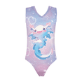 thumbnail image 1 of Huowey Girls One Piece Swimsuit Floral Print Round Neck Sleeveless Bodysuit Onesize Jumpsuit Swimwear For Tankini Comfortable Fit Stylish Summer Quickly Dry Beachwear,Light Pink,3-4 Years, 1 of 5