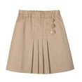 thumbnail image 1 of Huowey Girls Pleated Skirts School Uniform Casual Dailywear Elastic Waist Solid Color High Waist Spring Mini Skirt For Teen Girls,Brown,14-15 Years, 1 of 5