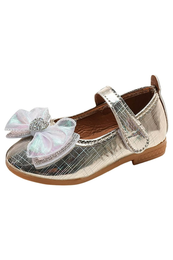 Girls Sandals Fashion New Pattern Bow Heart Water Diamond Decoration Cute Flat Bottom Lightweight Hook Loop Princess Shoes