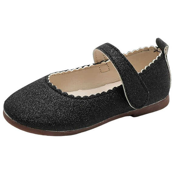 Huowey Girls Sandals Solid Color Simple New Pattern Fashion Lightweight Flat Bottom Comfortable Hook Loop Princess Shoes