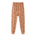 thumbnail image 1 of Huowey Girls Sleep Pants Cute Cartoon Print Loose Wide Leg Layering Elastic Waist Comfortable Soft Bottoms Breathable Fashion Casual Home Trousers,Brown,5-6 Years, 1 of 3