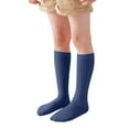 thumbnail image 1 of Huowey Girls Socks Knee High Socks Solid Color Casual Cotton School Unifor Seamless Lovely Dressy Long Comfy Breathable Soft Footwear,Dark Blue,One Size, 1 of 5