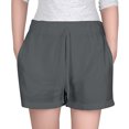 thumbnail image 1 of Huowey Girls Summer Linen Shorts Kids Casual Drawstring Elastic Waist Beach Short Pants with Pockets, 1 of 8
