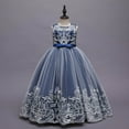 thumbnail image 1 of Huowey Girls Toddler Birthday Formal Ball Gowns Maxi Dresses Elegant Lace Floral Embroidery Crewneck Sleeveless High Waist Fairy Tiered Layered Full Length Tutu Tulle Dress For Wedding,BU2,120, 1 of 7