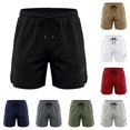 thumbnail image 1 of Huowey Gym Shorts Men Olive Green Mesh Elastic Waist Drawstring Lightweight Breathable Wide Leg Workout Shorts With Side Pockets Training Running Athletic Comfy Bottoms,S, 1 of 8