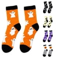 thumbnail image 1 of Huowey Halloween Fuzzy Socks For Men Women Crew Socks Cat Ghost Pattern Halloween Gift Fall Winter Warm Comfort Festival Party Lounging Home Socks,Orange, 1 of 3