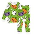 thumbnail image 1 of Huowey Halloween Pajamas Kids Boys 2 Pieces Pajama Sets With Bamboo Viscose Snug Fit Pjs For Boys Comfort Long Sleeve Matching Pant Sleepwear,Green,9-10 Years, 1 of 4