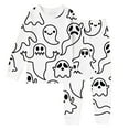 thumbnail image 1 of Huowey Halloween Pajamas Toddler Boy Fall Homewear Crew Neck Long Sleeve Pajamas Sets Toddler Printed Cotton Pjs Kids Sleepwears Comfort Soft Sleepwear,White,3-4 Years, 1 of 4
