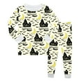 thumbnail image 1 of Huowey Halloween Pajamas Toddler Boy Girls Crew Neck Cute Print Pajama Sets Long Sleeve Lovely Sleepwear 2 Piece Pjs Multiple Cartoon Jammies Nightwear,Light Yellow,4-5 Years, 1 of 4