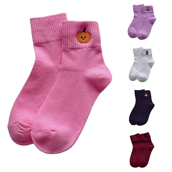 Huowey Halloween Socks For Men Women Crew Socks Pumpkin Ghost Witch Pattern Halloween Gift Fall Winter Comfort Festival Party Socks,Pink