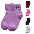 thumbnail image 1 of Huowey Halloween Socks For Women Men Crew Socks Pumpkin Ghost Witch Pattern Halloween Gift Fall Winter Soft Festival Party Socks,Purple, 1 of 4