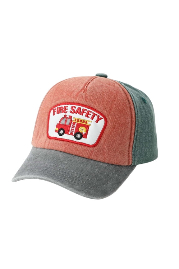 Hat Adjustable Fire Truck Color Splicing Baseball Cap For Kids Outdoor Play Children Cap
