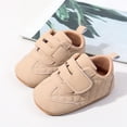 thumbnail image 1 of Huowey Infant Shoes Boys Girls Soft Sole First Walking Shoes Hook And Loop Strap Floor Sneakers Fall Winter Warmth Soft Footwear,Khaki,12-18 Months, 1 of 8