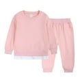 thumbnail image 1 of Huowey Boys Girls 2-Pcs Pullover Hoodie Sweat Suit Unisex Long Sleeve Hoody Tops + Elastic Waist Shorts Pockets Set Holiday Dailywear, 12-24 Months, 1 of 9
